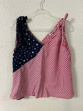 Hapties by Holly Harper Stars and Stripes Tie-Shoulder Tank Top